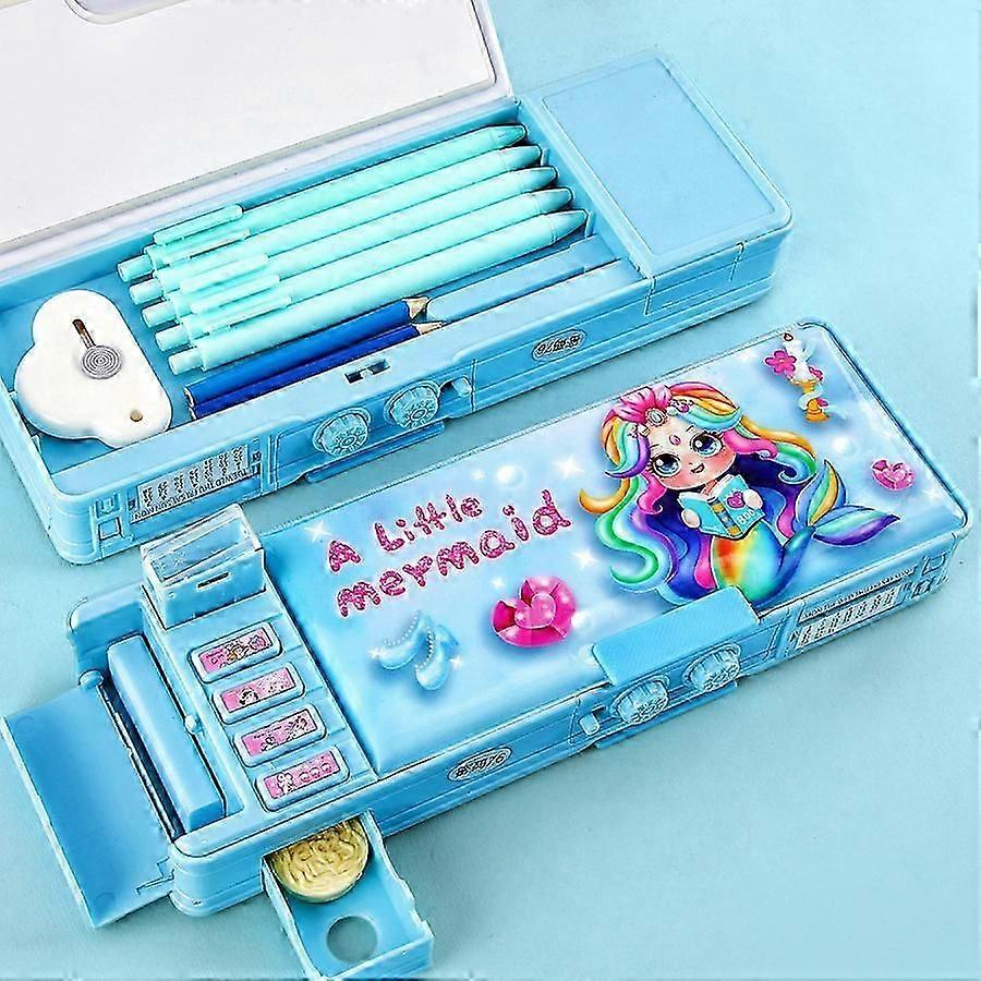 Cartoon Pencil Cases Double-sided Large Capacity Pencil Boxes With Coded Lock Multi-functional Pencil Pounch School Supplies
