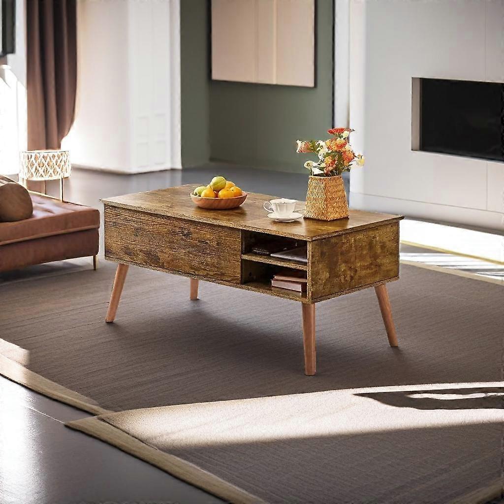 Industrial Coffee Table With Hidden Storage