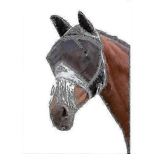 Shires Fine Mesh Horse Fly Mask With Ears Nose Fringe -