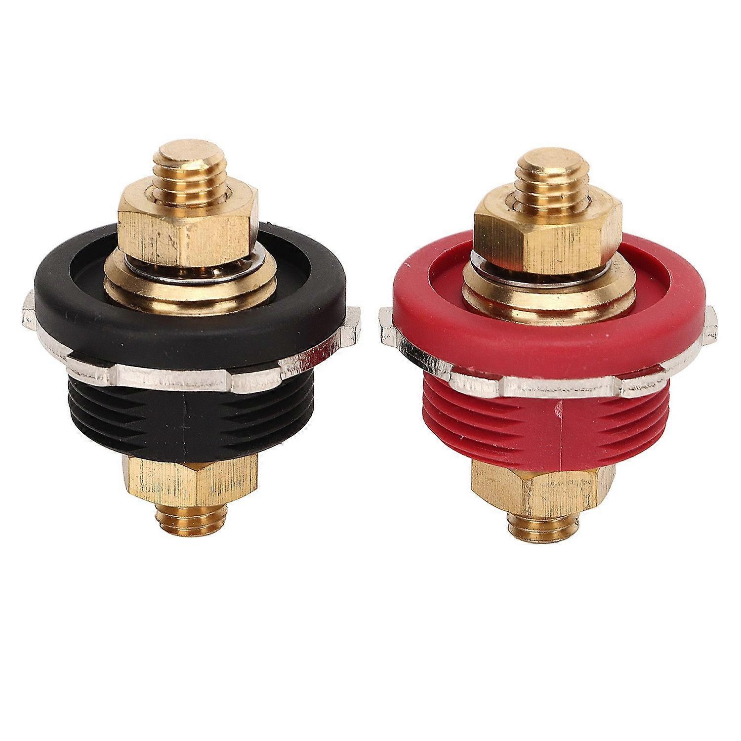 2PCS 3/8in Thru Panel Battery Terminal 250A Black Red Universal Battery Connector for RV Boat