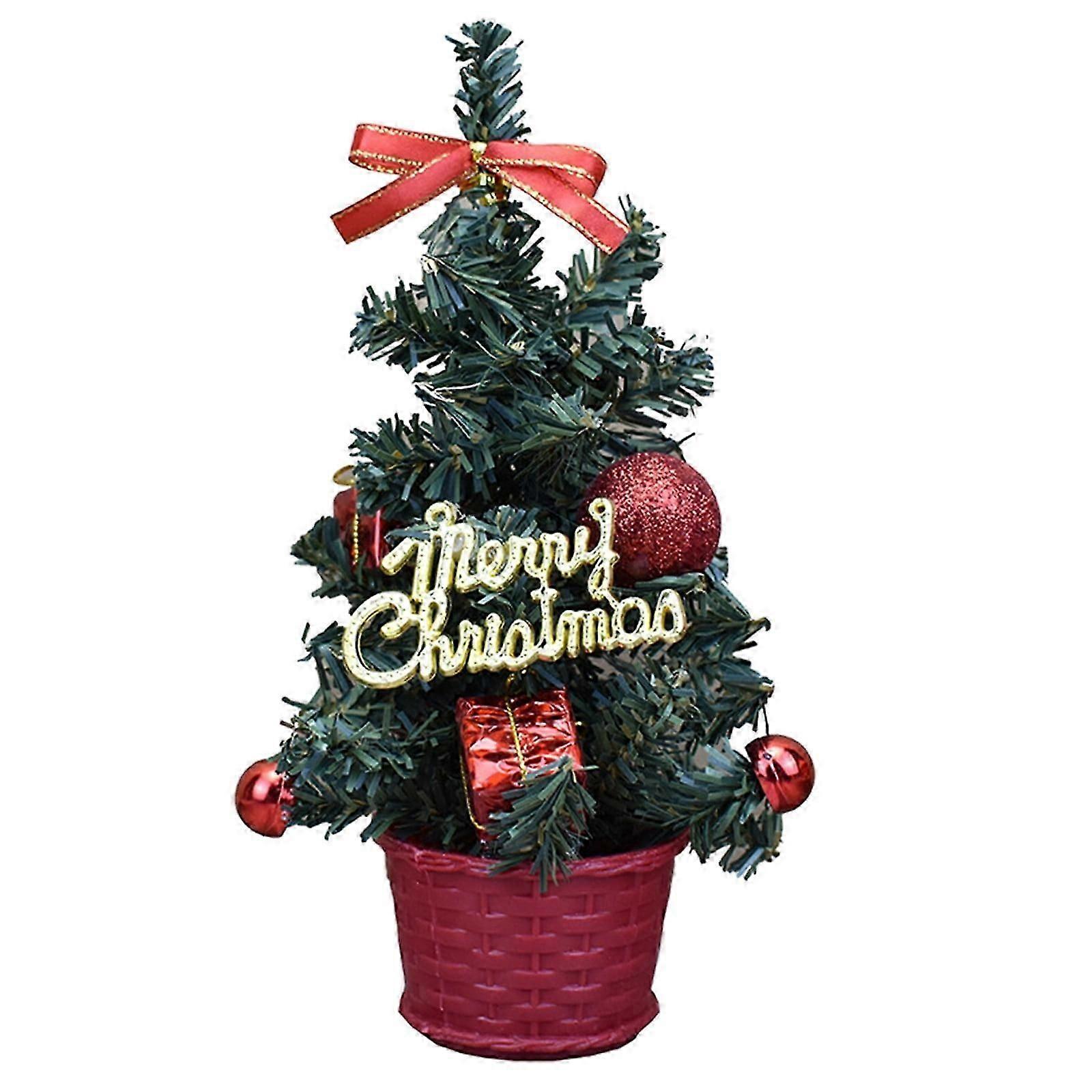 Small Christmas Trees Artificial Xmas Desktop Decoration Tree Set Tabletop Christmas Tree, for Christmas Tabletop Decorations 7.87"