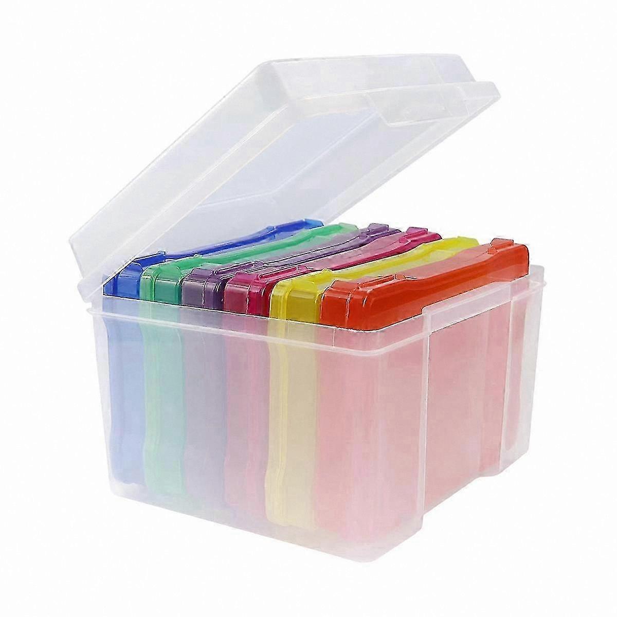 7x5 Inch Plastic Photo Storage Containers with Organizer for Craft Projects Multicolor
