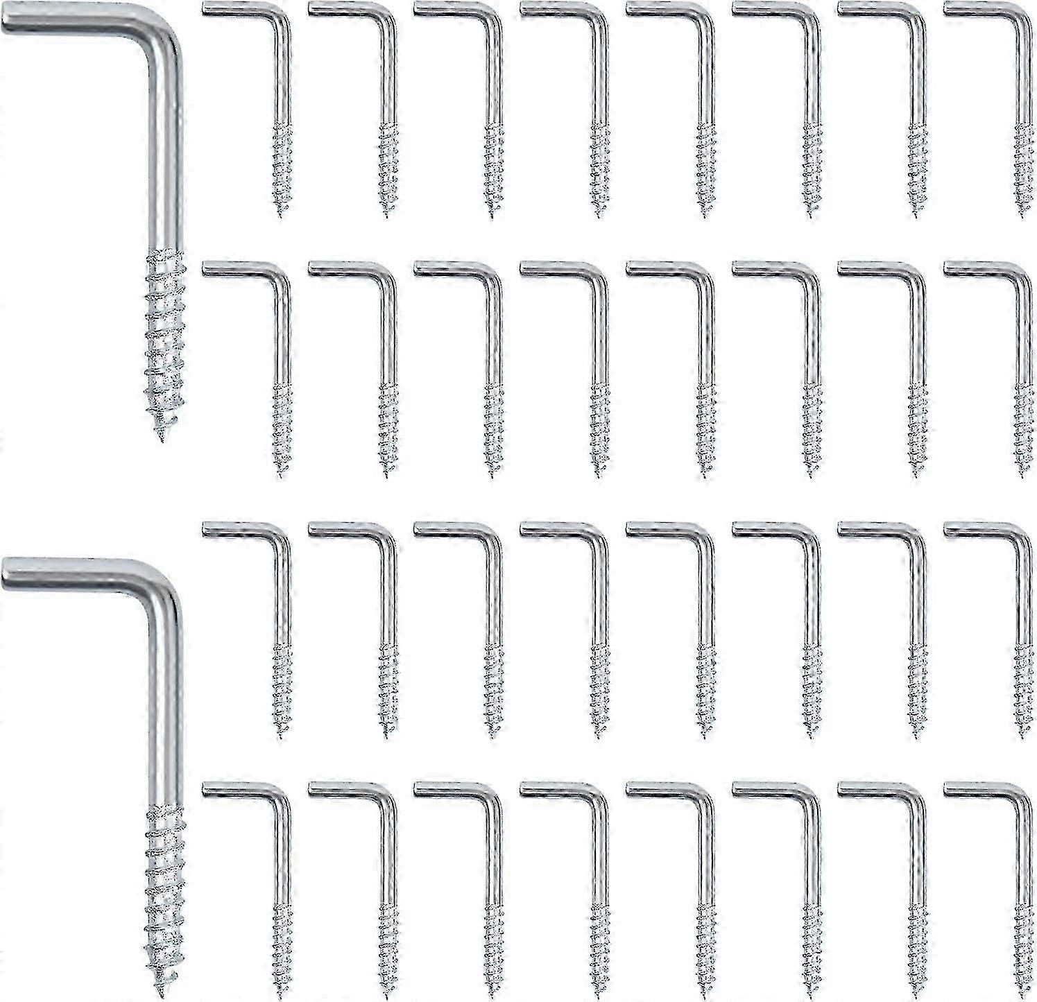100pcs L Hook Bolts, L Shape Right Angle Screw Hook, Galvanized Screw Wall Hook