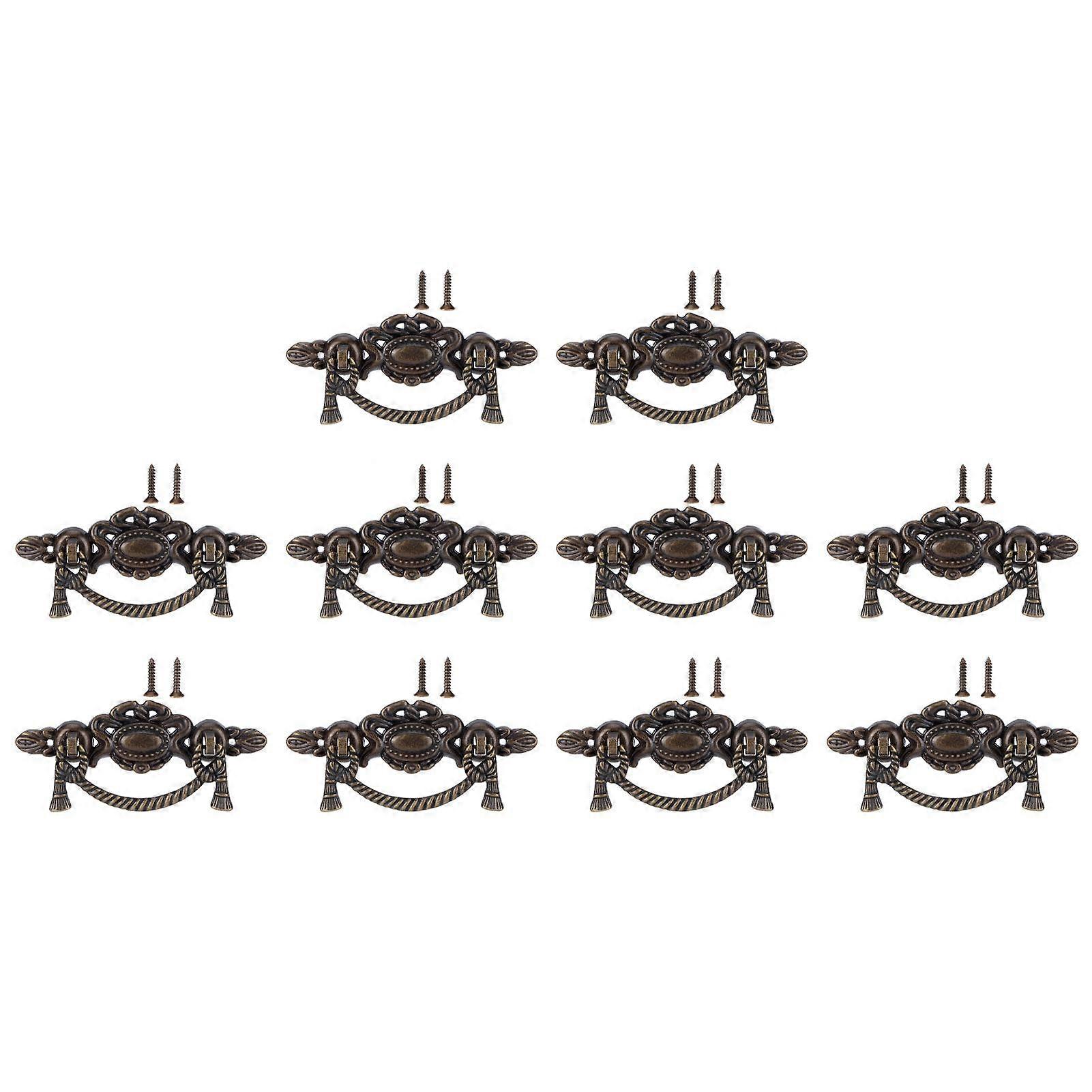 10 Sets Kitchen Drawer Cabinet Door Handle Furniture Knobs Hardware Cupboard Antique Pull Handles