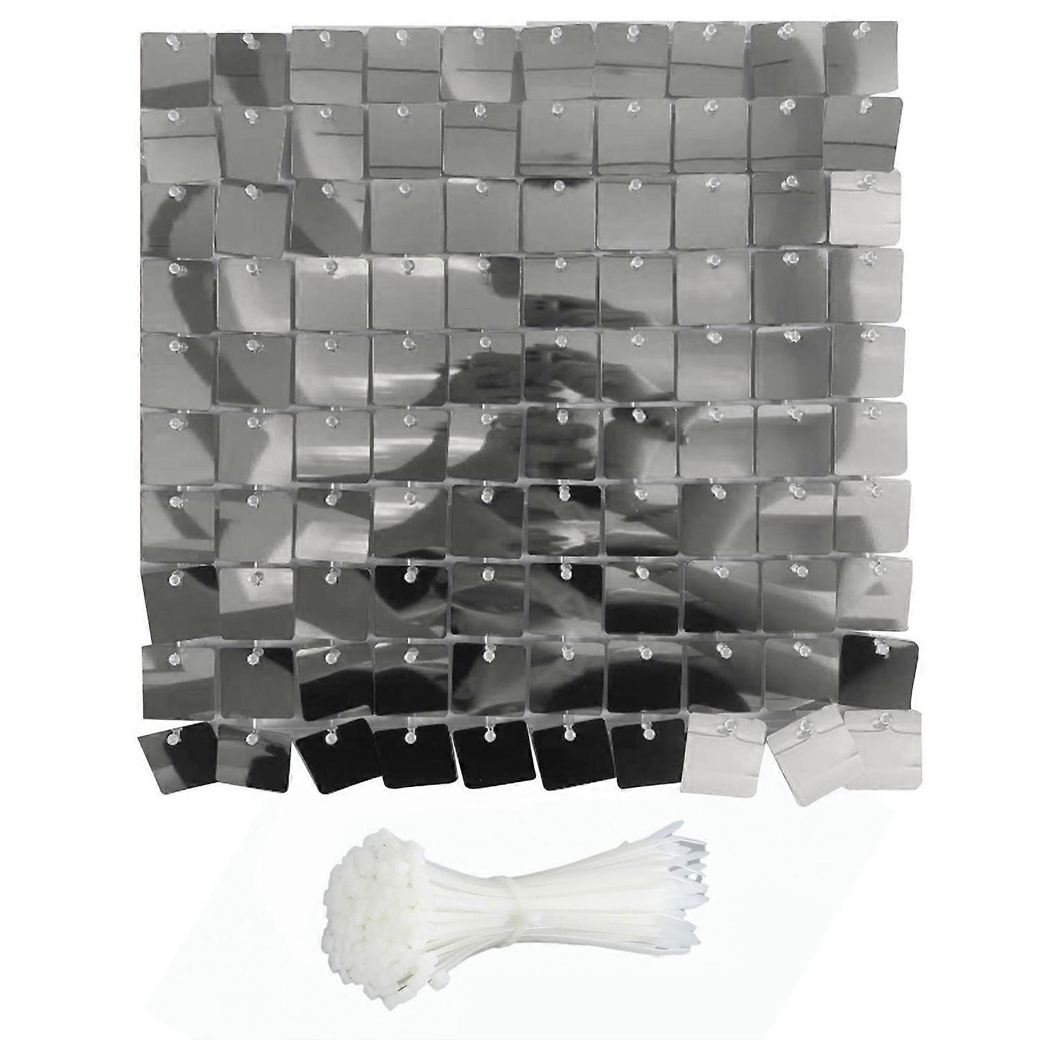 24PCS Shimmer Wall Panels Translucent Frame Shiny Sequin Backdrop Panel for Wedding Birthday Stage D