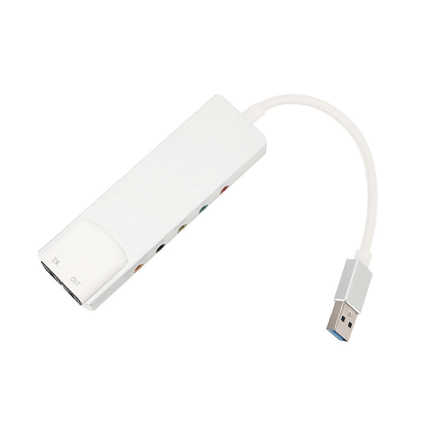 USB Sound Card Supports 5.1 7.1 Channels Rich Interfaces Plug and Play External USB Sound Adapter fo