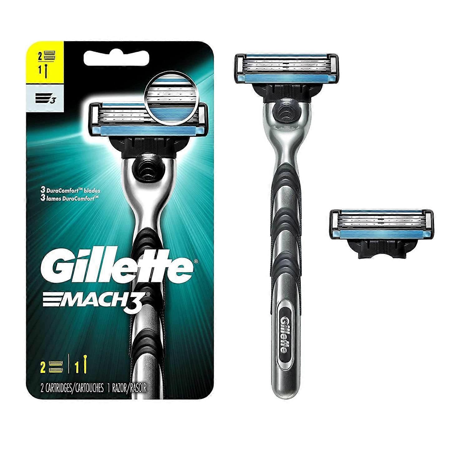 Gillette Mach3 Men's Razor, 1 Handle & 2 Blade Refills, 1 Kit