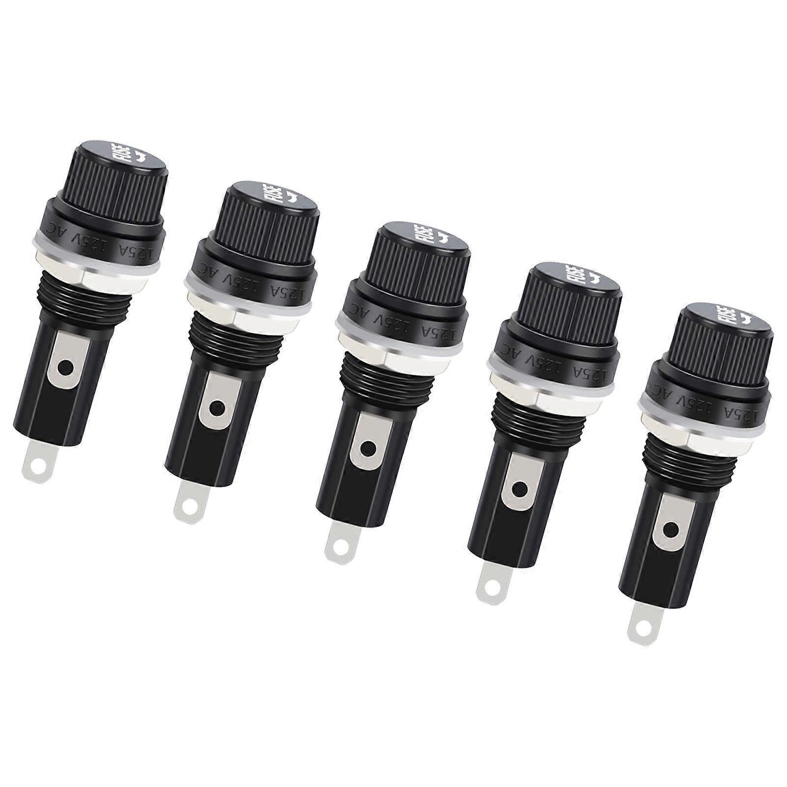 5Pcs Glass Tube Fuses Holders Corrosion Resistant Design Perfect For Replacing Fuses In Home And Automotive Applications Multicolor