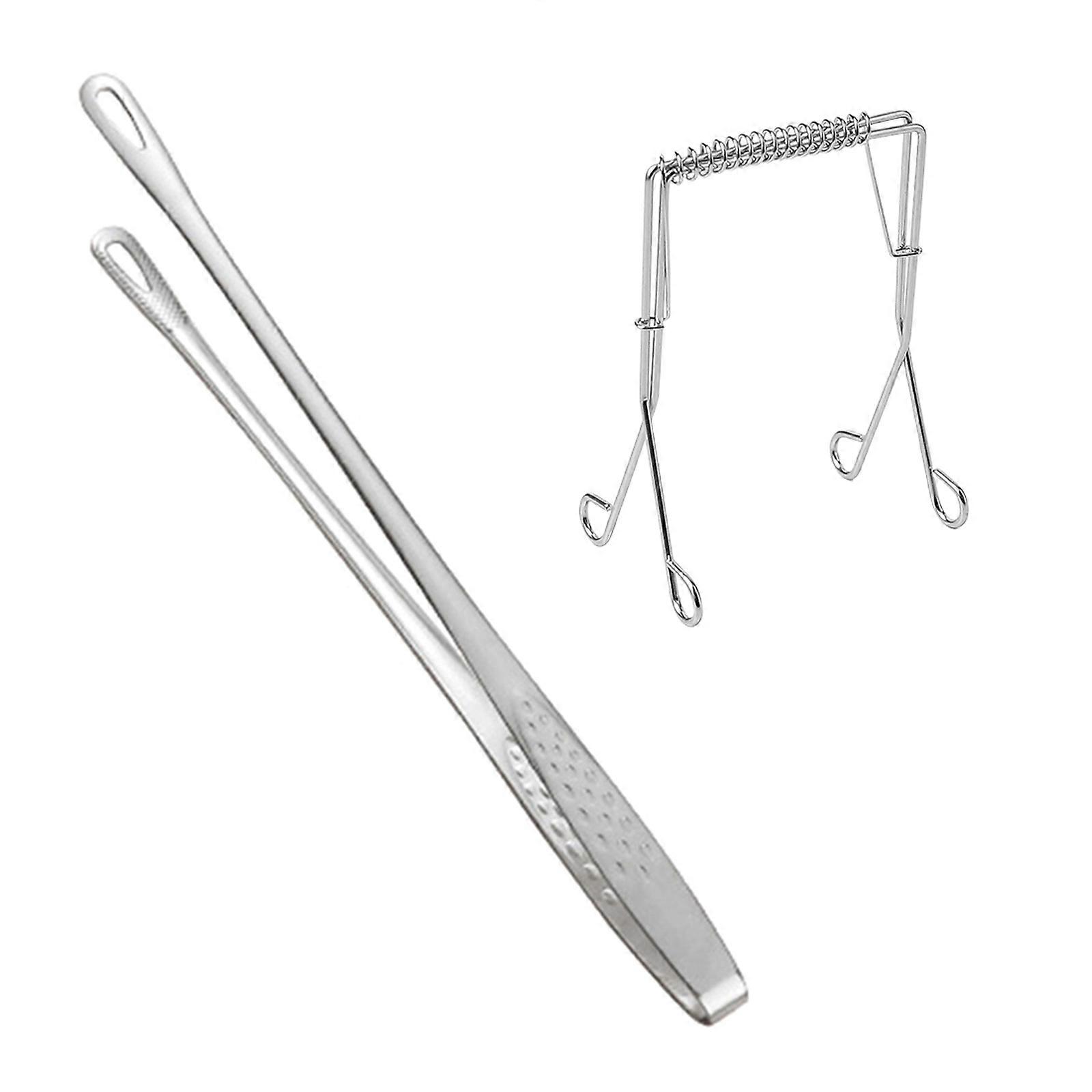 2 Part Oxidation Resistant Spring Action Barbecue Tongs Developed for Meat Whirling and Barbecue Accessories Multicolor