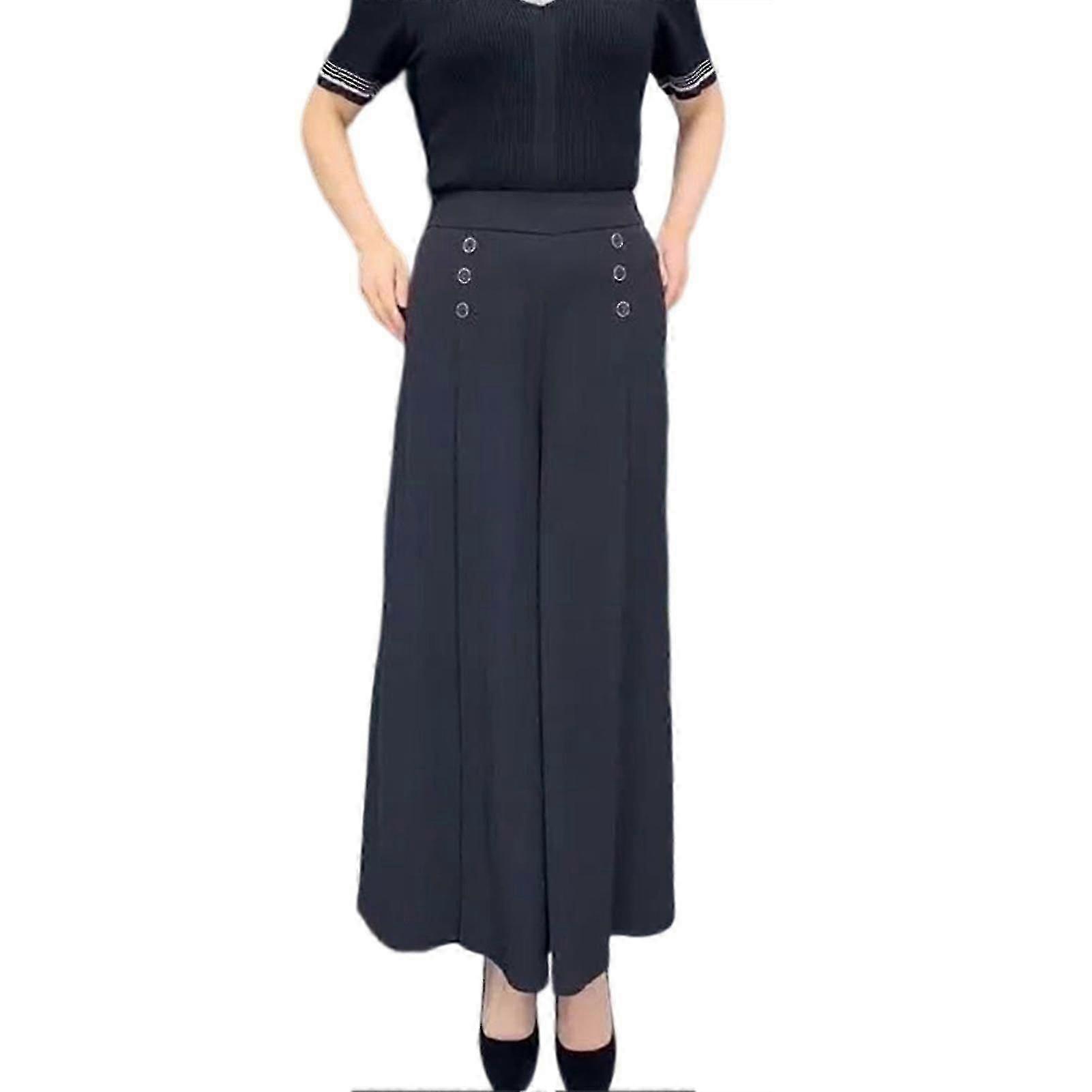 Stylish Pleated Wide-leg Pants For Women High Waist All-match Trousers For Outdoor Travel