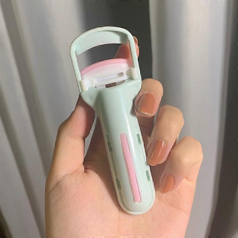 Eyelash curler, push-button type, for women, curls and curls eyelashes without pinching eyelids, small and portable, sunflower style.