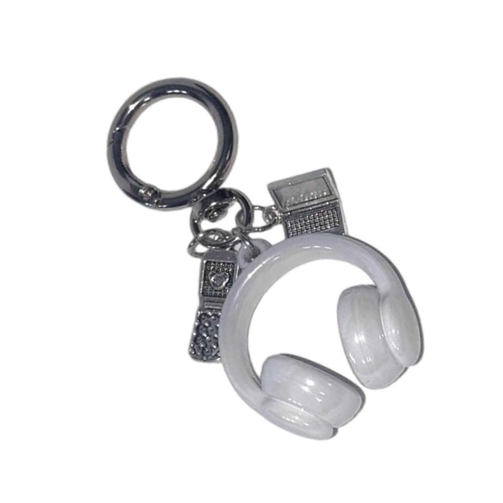 Stylish Headphone Charm Keychain Secure Clasp Headphone Keychain Sturdy Metal Alloy Purse Wallet Charm Ornament Multicolor
