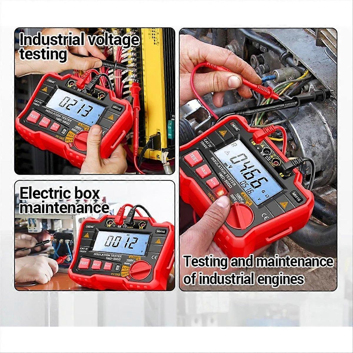 Insulation Resistance Meters MH16 High Voltage Ohm 2500V Tester Display Resistor Testing Megohmmete