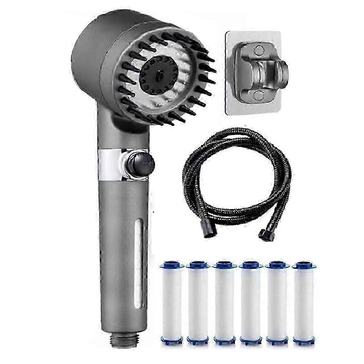 Ion Shower Drops Filtered Showerhead with Five Filters Filtered Shower Head with Handheld High Pres