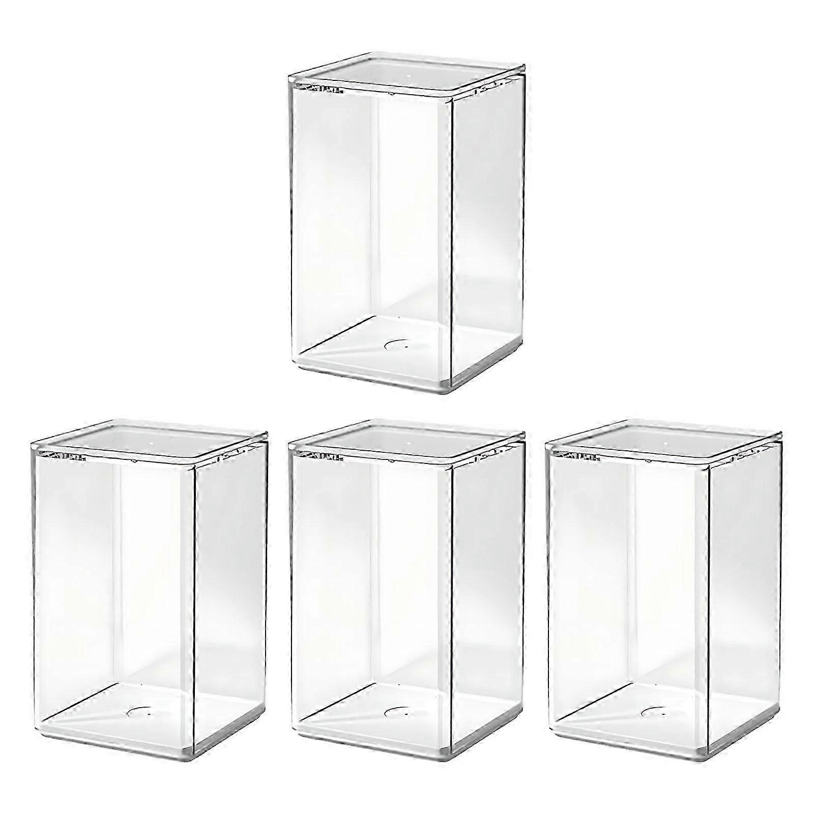 4 Pack Stackable Display Case with Shelves - Clear Organizer for Blind Box, Mini Figurines, Dolls - Versatile Display Options