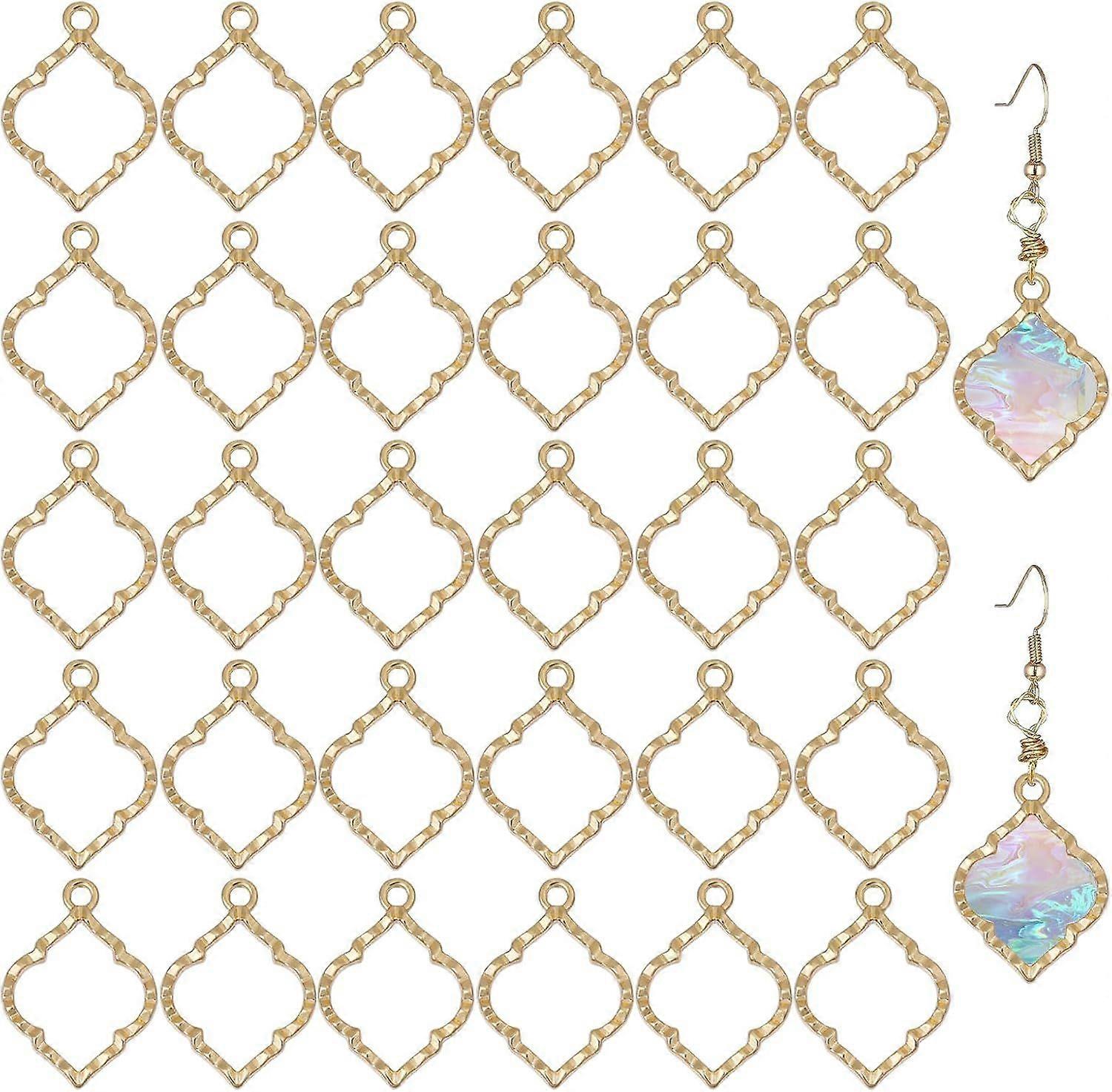 30 Pcs Open Back Bezel Pendants Hollow Rectangle Pendant for Resin Alloy Rectangle Frame Charms Blank Hollow Pendant for Earrings Bracelets Necklaces 