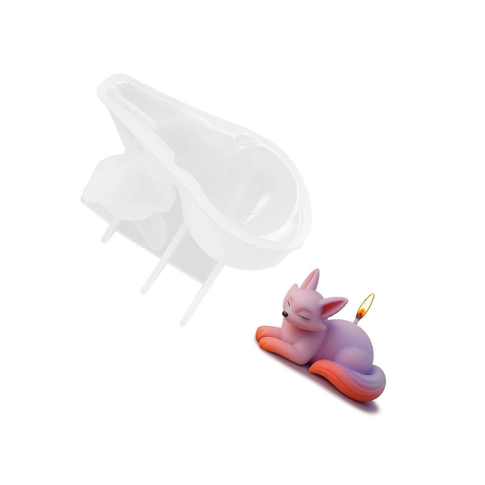 Silicone Handmade Candle Molds Crafting Supplies Foxes Shape for Resin Projects Crafting and Home Decorating Projects Multicolor