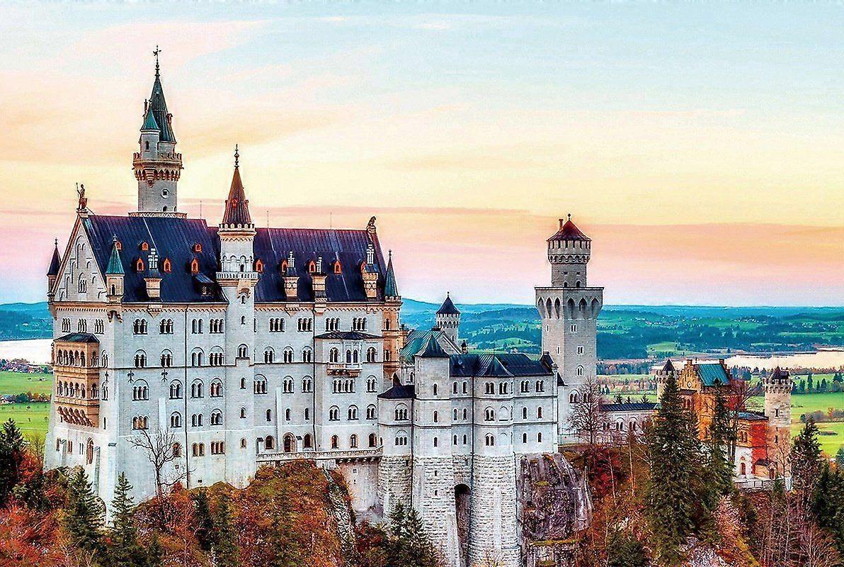 1000 Piece Jigsaw Puzzles,German Neuschwanstein Panoramic Art Educational Intellectual,Challenging