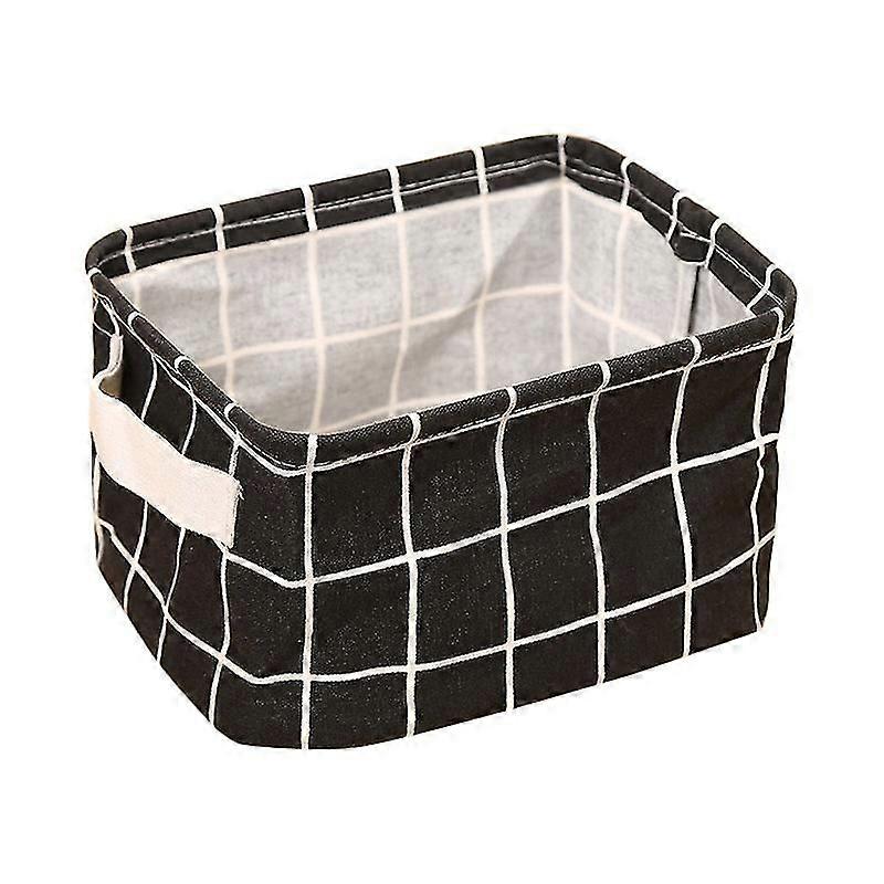 Geometry Pattern Desk Storage Box Cotton Linen Organizer Basket Foldable Cosmetic Case