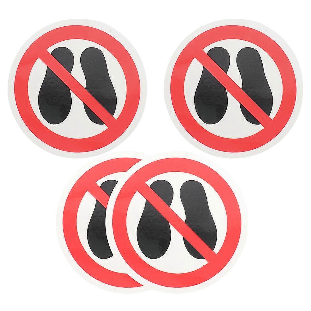 Do Not Step on Sticker Vinyl Warning Decals for Floor Use 16Pcs Red