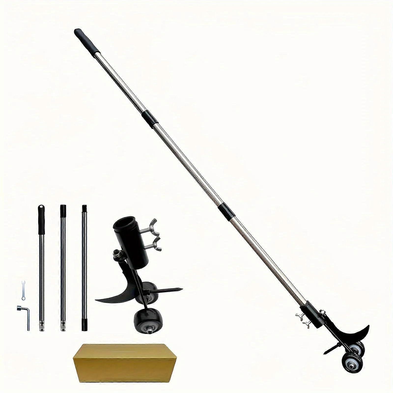 Weeding Tool with Wheel Guided Control, Metal Double Hook Crack Weeder for Paving Stone Joints