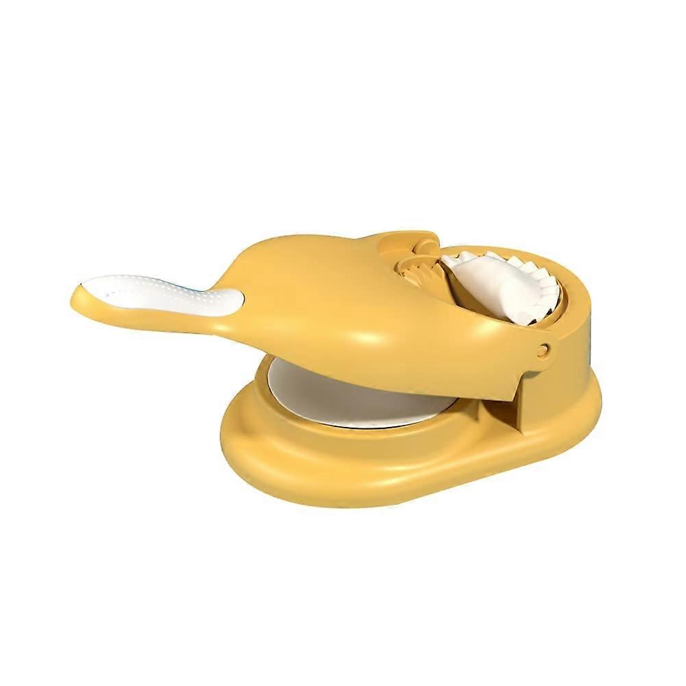 Dumpling Maker and Mold for Kids Easy to Use Manual Dough Press with Consistent Shape Sealing Yellow