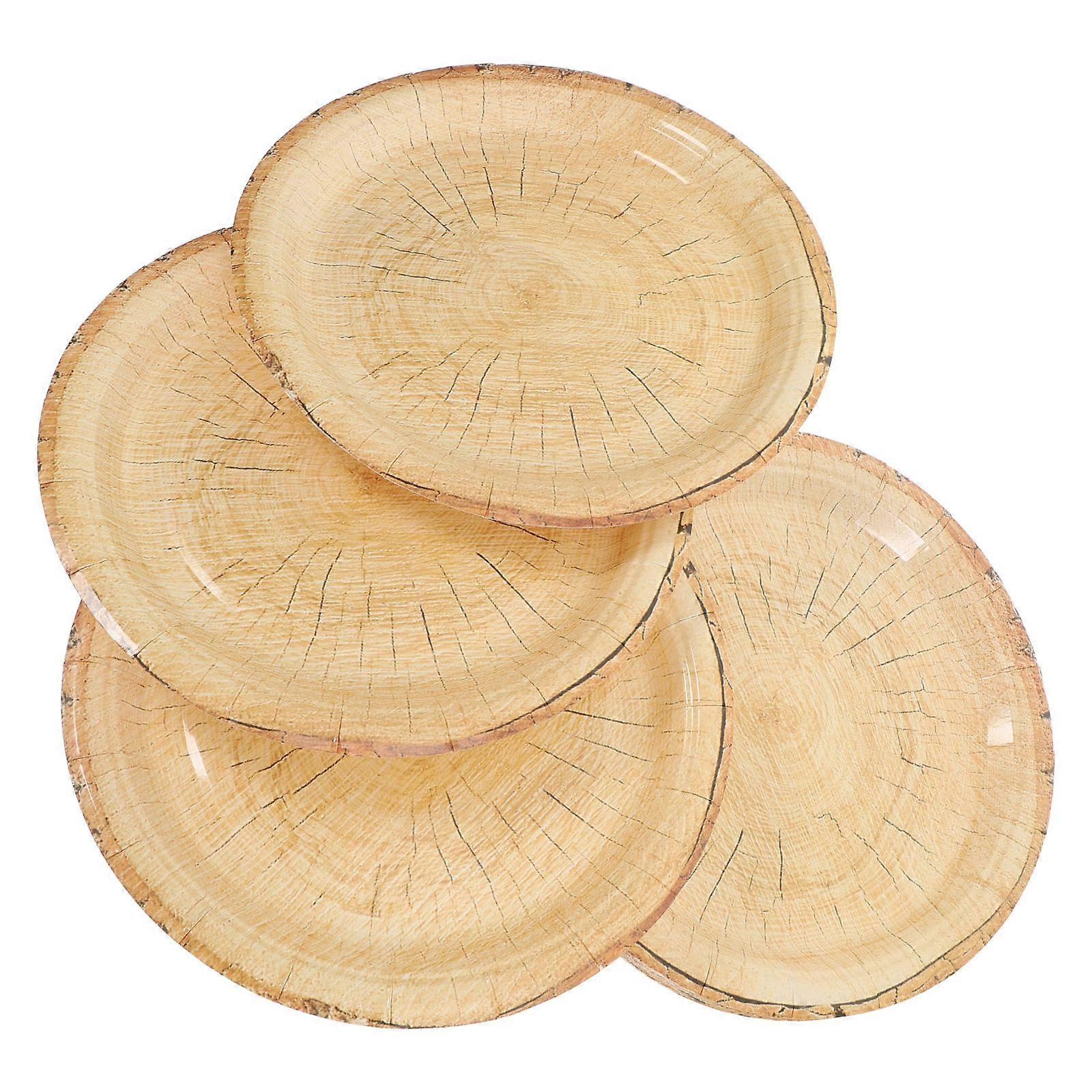 Timber Wood Grain for Party 16Pcs Rustic Style