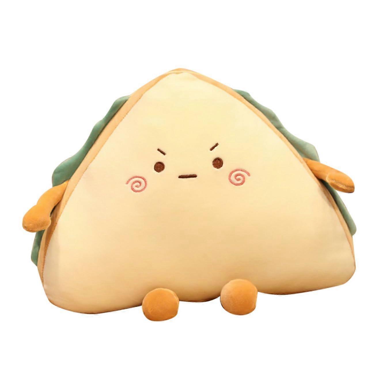Cartoon Sandwich Pattern Plush Hugging Pillow Soft Plush Doll With Random Expression Decorative Cushion Bedroom Playroom