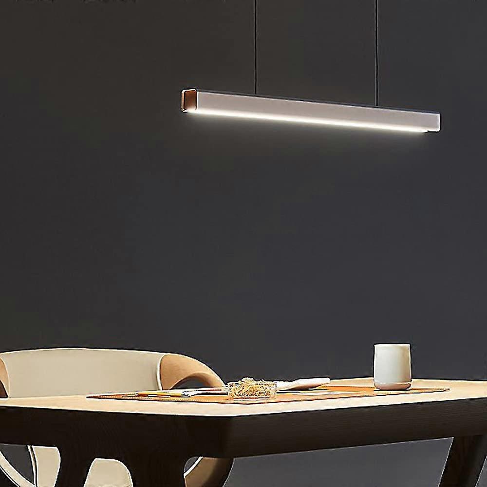 LED Pendant Light with ThreeColor Dimmable Lighting, Adjustable Wood and Aluminum Ceiling Lamp 80cm