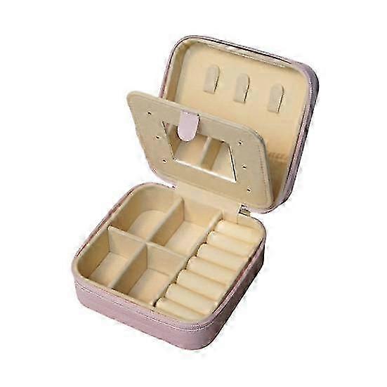 Jewelry Storage Box with Soft Lining and Secure Zipper Closure for Essentials