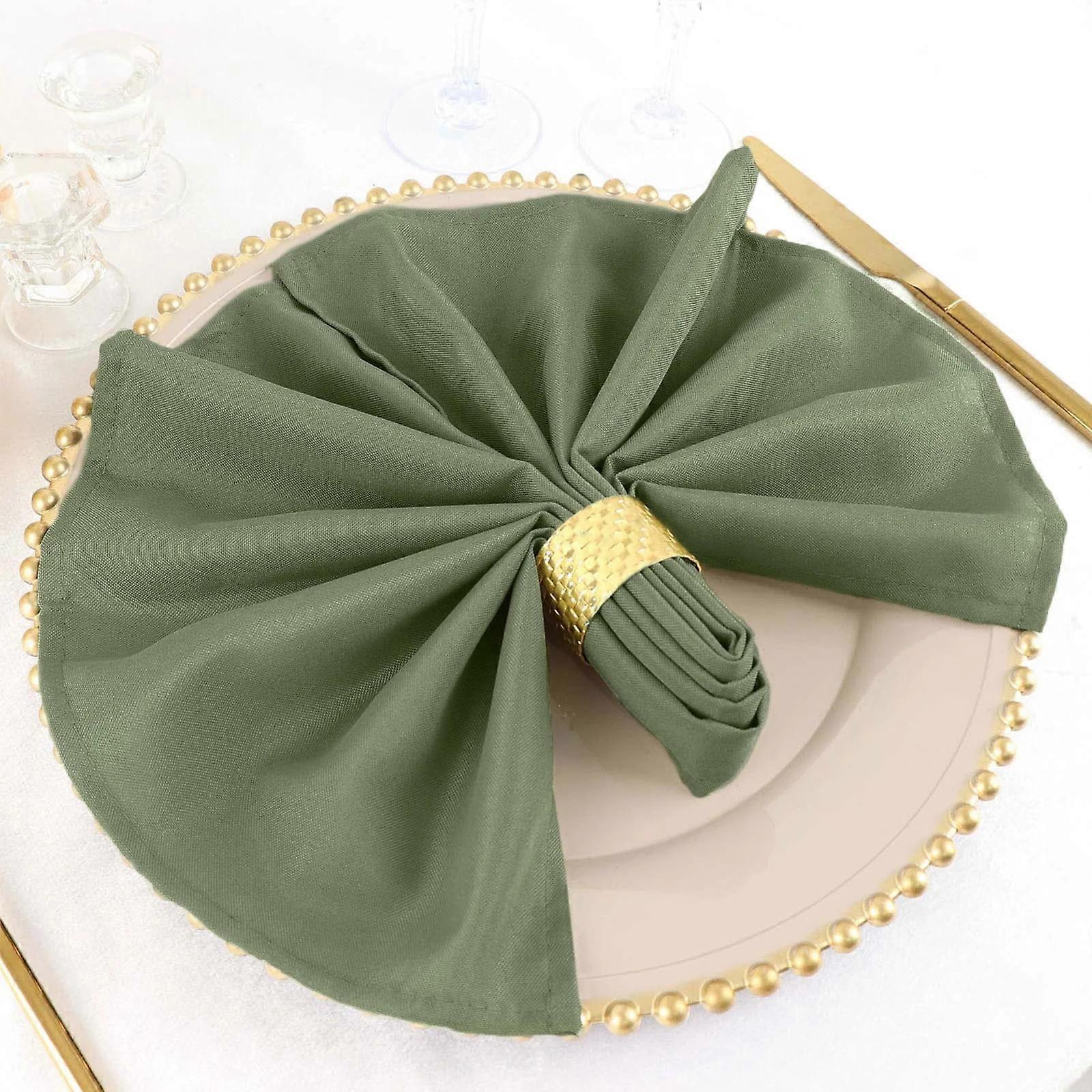 BalsaCircle 10 Pieces 20" Eucalyptus Green Polyester Napkins Wedding Kitchen