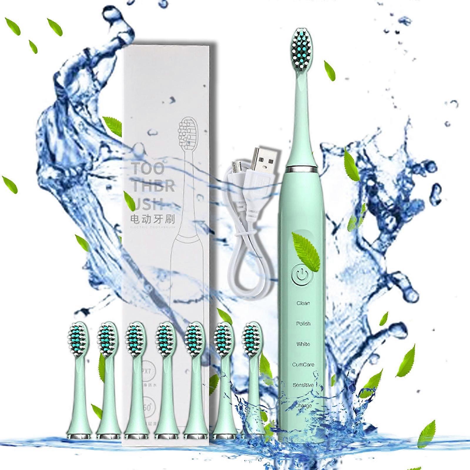 LOOPSUN Valentine's Clearance 2024! Electric Toothbrush with 8 Brush Heads, 5 Modes, 20-speed Timer, IPX7, compatible with replacement heads