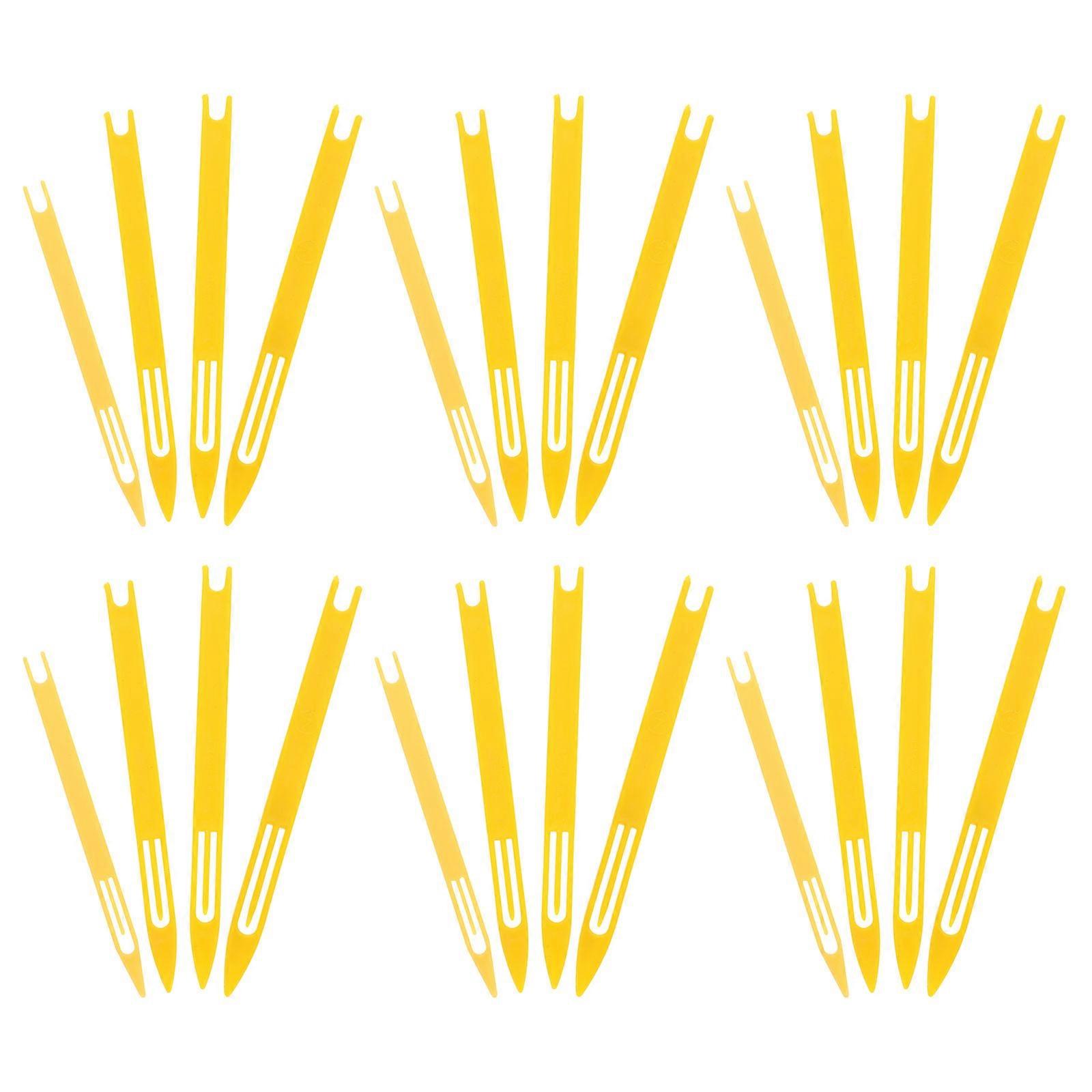 Plastic Fishing Net Mending Needle for Net Repair Yellow 24Pcs Kit