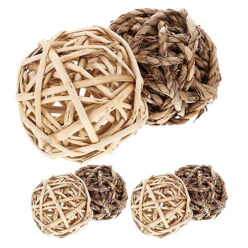 Chinchilla Chew Ball Toy for Teeth Grinding 6Pcs Rabbit Chew Balls