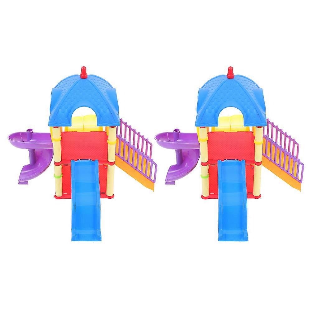 Miniature Slide Toy Model for Playing 2Pcs Durable Home Ornament Decor