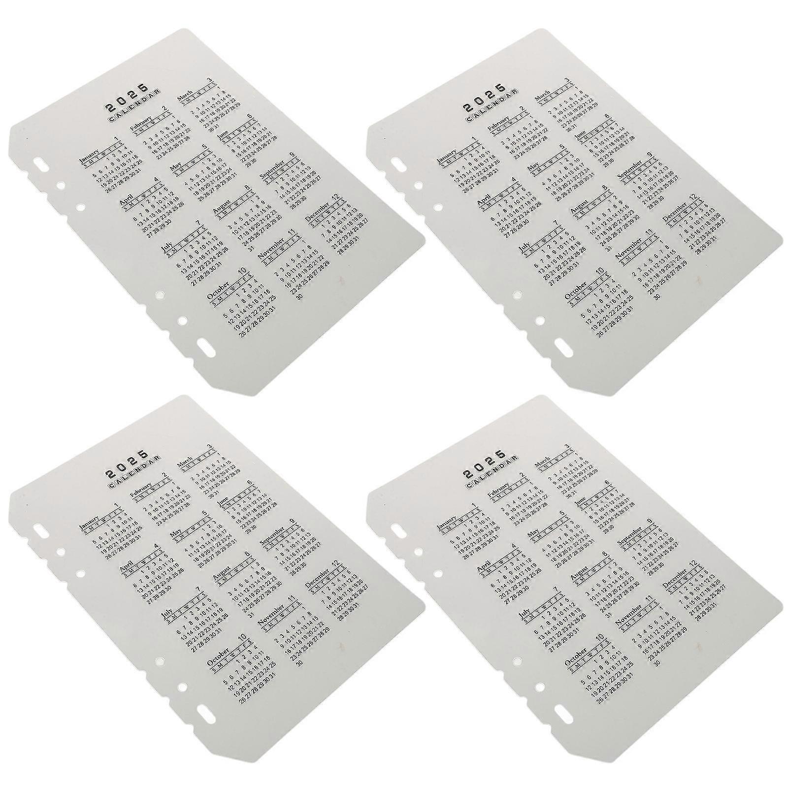 A5 Loose Leaf Notebook Separators Plastic for Notebook 4Pcs White Waterproof