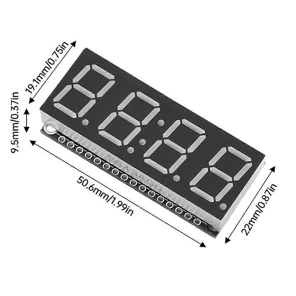 HT16K33 LED Display Module 4 Digit 7 Segment 0.56 Inch Time Clock Indicator Tube Module Red