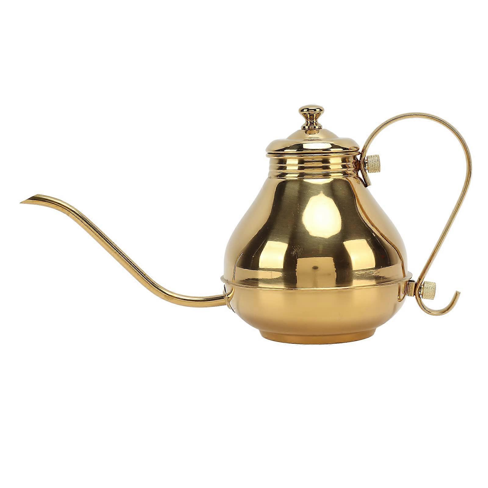 Gold Gooseneck Coffee Kettle with Ergonomic Handle for Precise Pouring and Home Barista Use