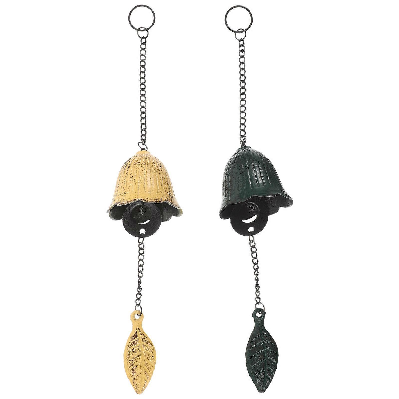 Japanese Cast Iron Temple Wind Chimes Decorative Bell 2Pcs Set