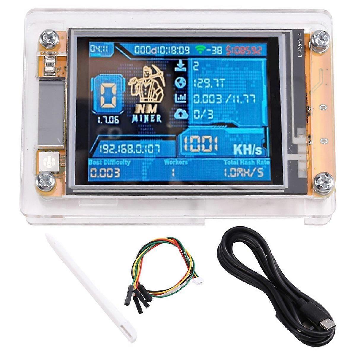 NMMiner NerdMiner V2 1010KH/S Hashrate BTC Solo Miner ESP32 2.4 Inch Smart Display Crypto Lottery M