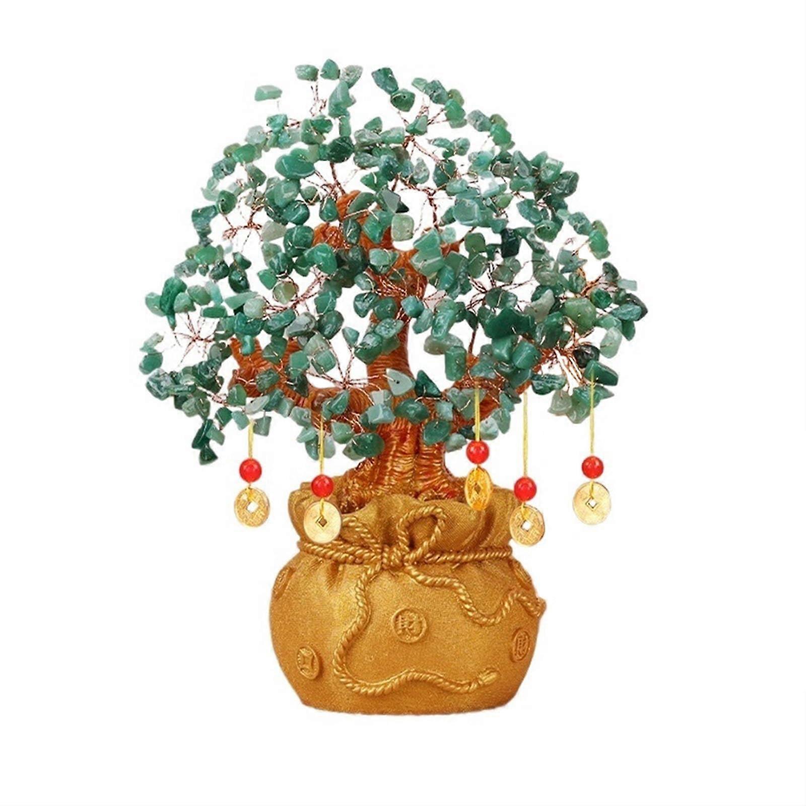 Citrine Feng Shui Crystal Money Tree for Wealth and Prosperity with Adjustable Copper Branches