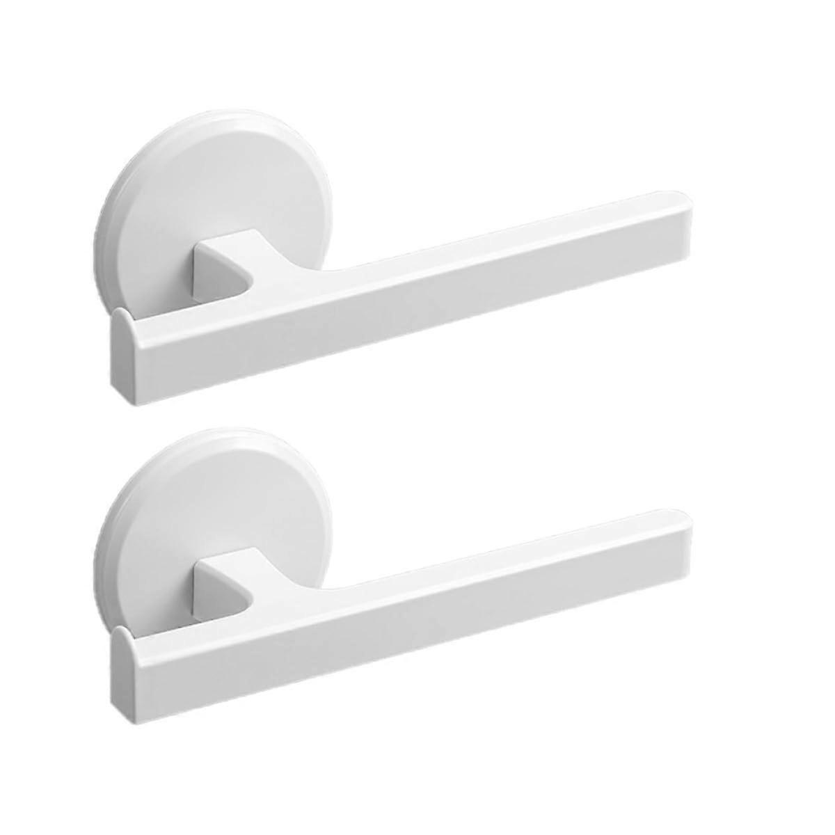 2Pcs Wall Mounted Towel Rack Bathroom Towel Bar Punch White SpaceSaving Storage Hanger