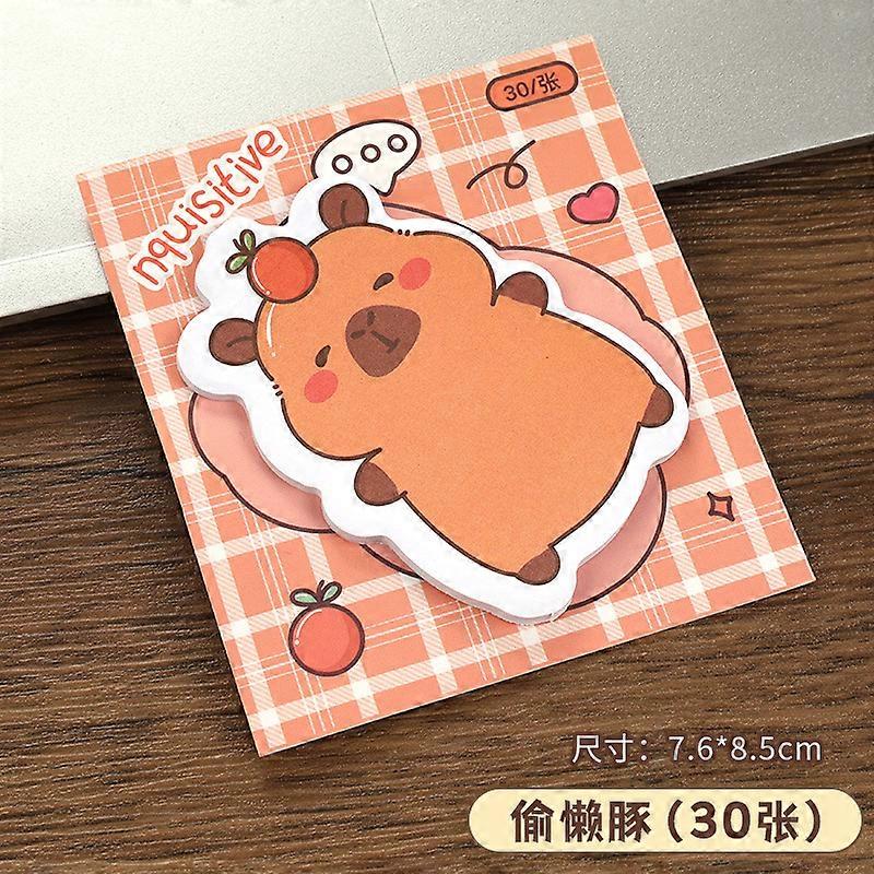 Cartoon 30sheets Capybara Sticky Notes For Cute Students Self-Adhesive Note Pad Capibala Message Notes N Times Postnotes Book