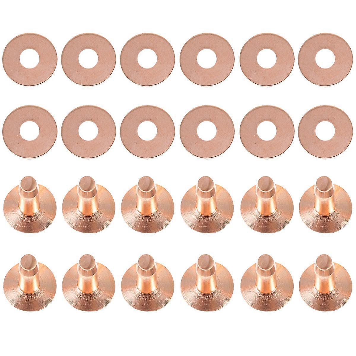 Rivets Kit Tubular Metal Rivet Sets for DIY Use 30Sets Rose Gold