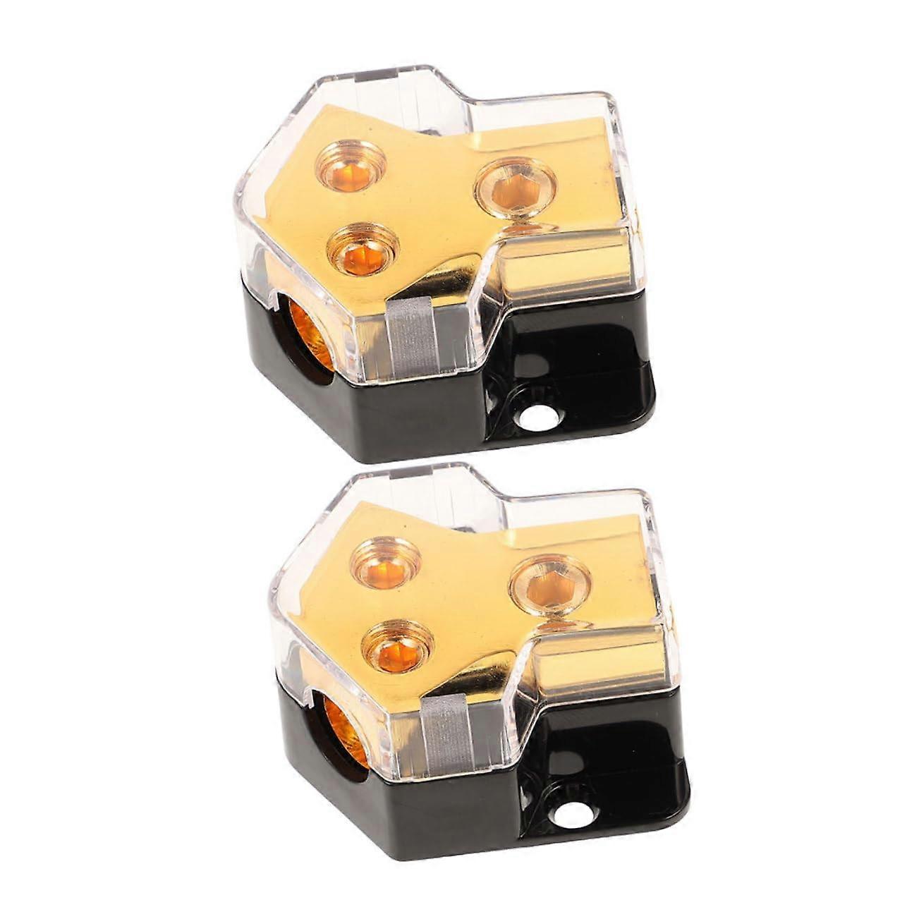 2PCS Car Audio Power Distribution Block Dual Output Durable Splitter for Amplifiers and Vehicles