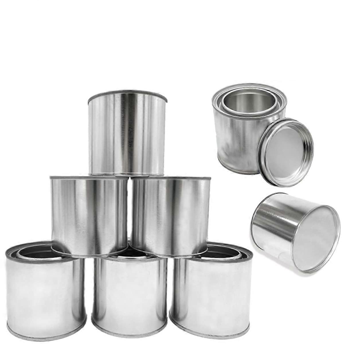 8 Pack Empty Metal Paint Cans with Lids 1/2 Pint LeakProof Paint Storage Containers for Touch Up