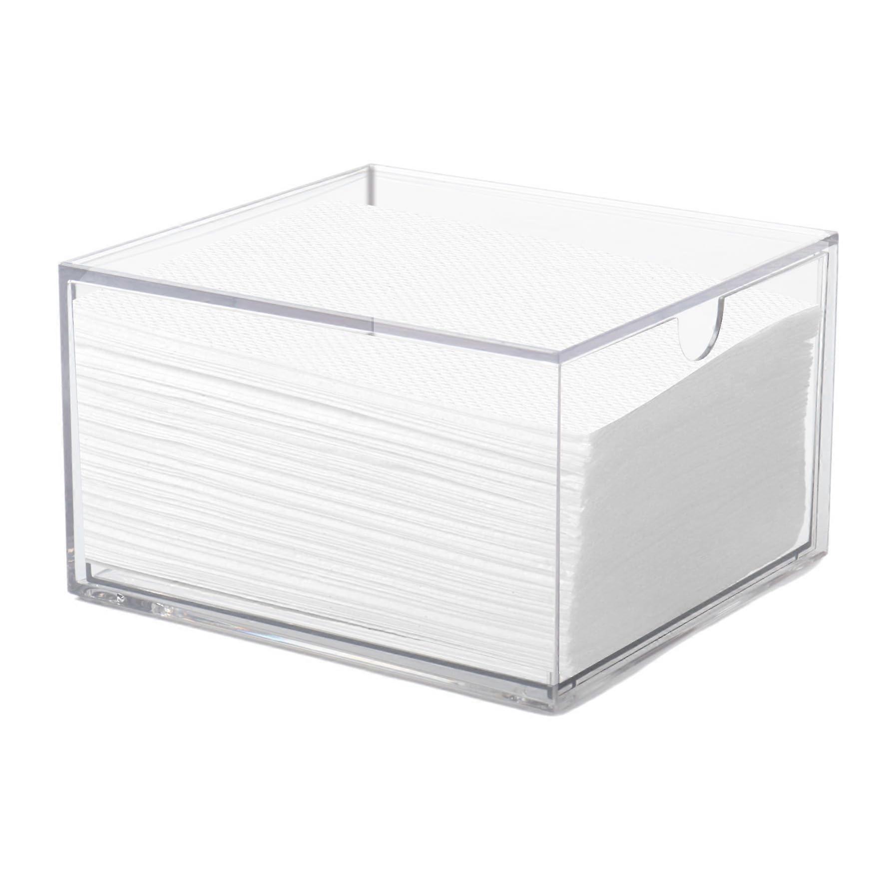 Clear Face Towel Holder with Smooth Glide Drawer, Stackable Transparent Storage Box for Bathroom