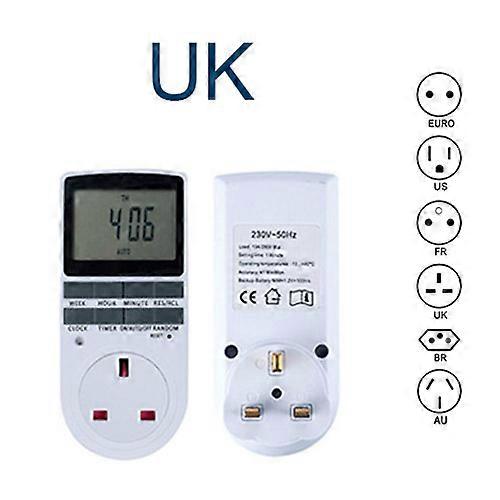 24 Hour Cyclic Electronic Digital Timer Switch EU UK AU com BR FR Plug Kitchen Timer Outlet Programmable Timing Socket 220V