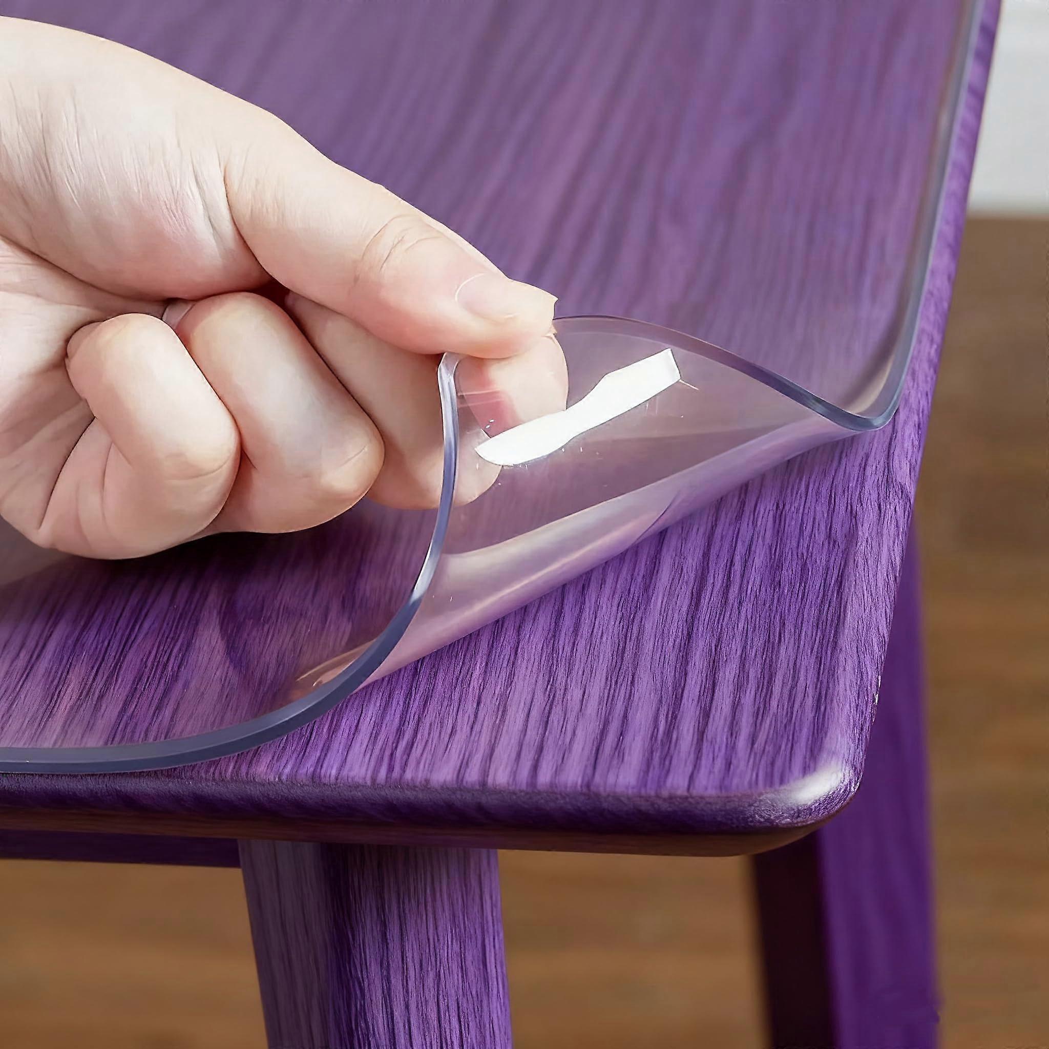 Clear Vinyl Table Protector 2mm Thick 42'x72' Rectangular Waterproof PVC Dining Table Cover Heat Resistant