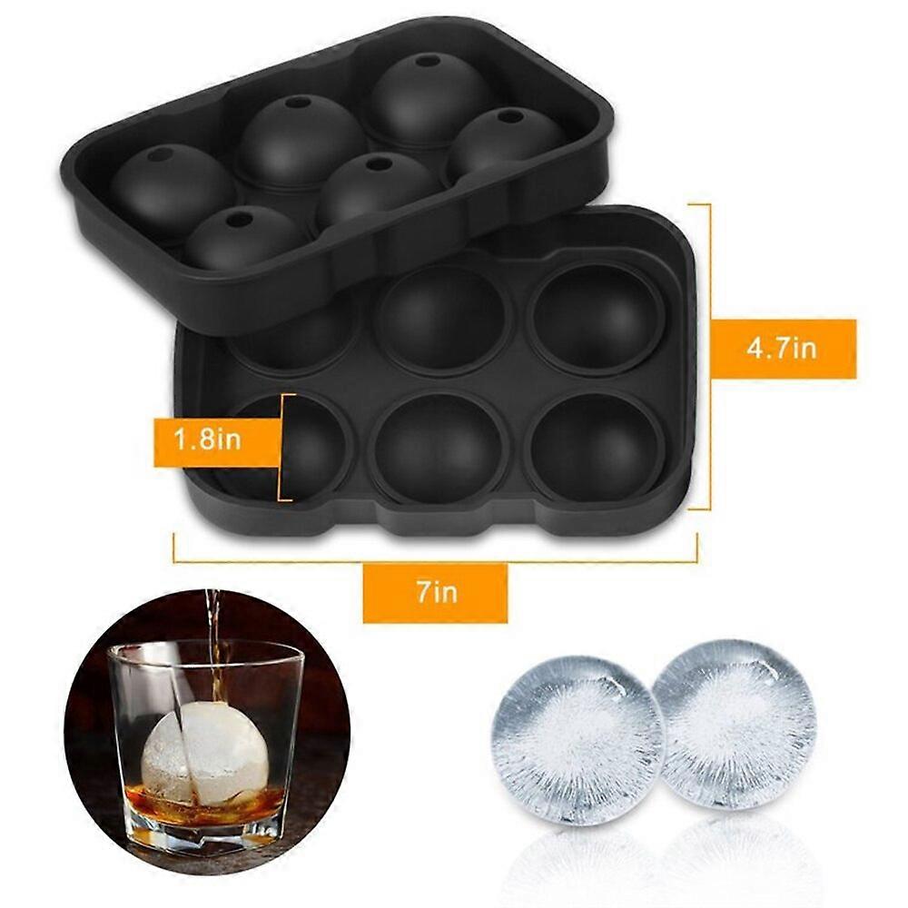 Ice Cube Trays Silicone Sphere Ball Maker with Lid for Whiskey and Cocktails Bourbon Reusable and BPA Free